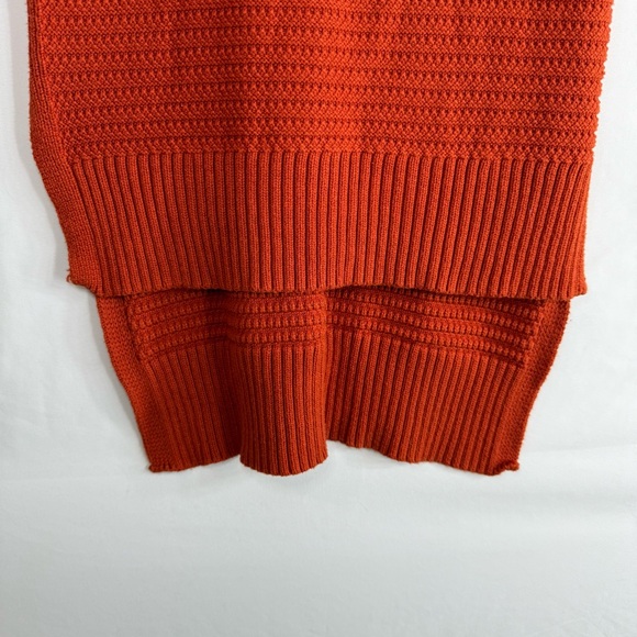 Banana Republic Rust Orange Textured Sleeveless Turtleneck Sweater Dress, Size M - Picture 5 of 8